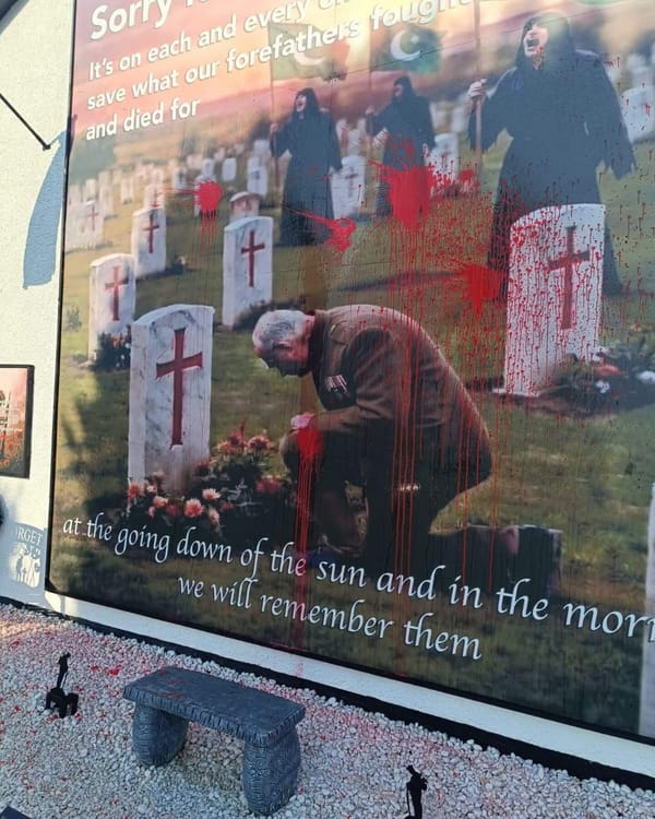 Socialist Republican Group Lasair Dhearg Paintbomb Racist Mural